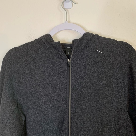 Lululemon Mens heather gray surge warm full zip hooded sweater M - Picture 4 of 8